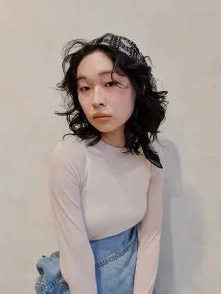 セミロング カラー ヘアアレンジ 酸性ストレート/ 髪質改善/イソヤトモのヘアスタイル