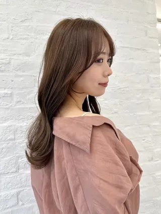 セミロング カラー 顔周り/くびれヘア 韓国ヘア💕風間るなのヘアスタイル