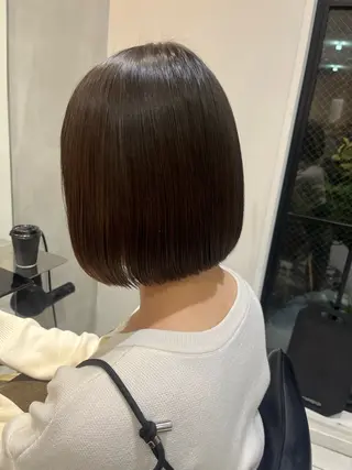 ショート ナミ🩶暗髪/暖色 ❤️/透明感/縮毛のヘアスタイル