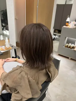 ミディアム カラー バレイヤージュ茅ヶ崎 オオタ カズキのヘアスタイル