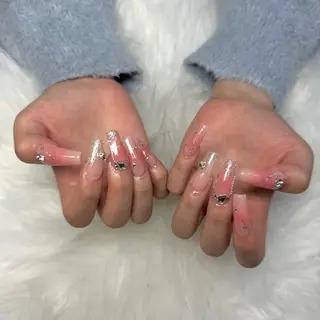 ネイル 🎀うかん 🎀チップ長さ出しのネイルデザイン