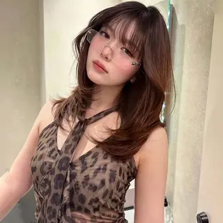 セミロング カラー 平成GAL/ブラウン 系/ココトキのヘアスタイル