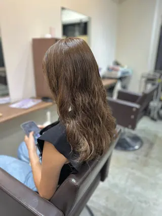 ロング カラー パーマ 縮毛矯正✨ 透明感カラー✨山下のヘアスタイル