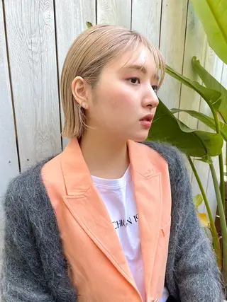 ショート カラー ボブ/レイヤー 山川廉弥のヘアスタイル