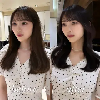 セミロング カラー レイヤー/顔周り /透明感🩶高橋大のヘアスタイル