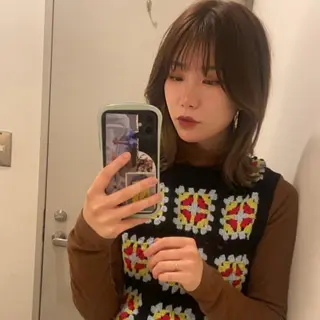 セミロング カラー 山下夕月 ショート🫧ボブのヘアスタイル