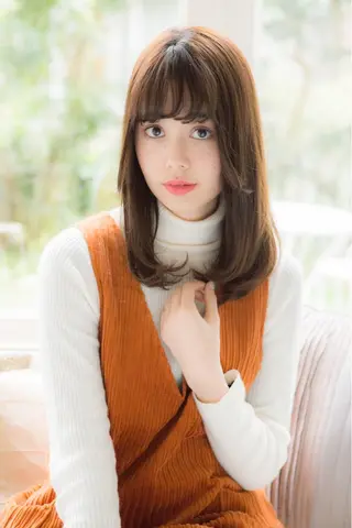 セミロング カラー 透明感/ 美髪矯正/田中恭のヘアスタイル