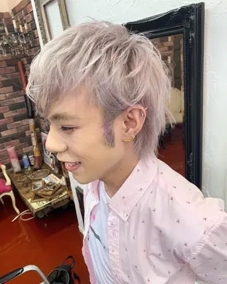 ショート カラー メンズ ピンクベージュ/新潟 万代/高橋桃葉🍑のヘアスタイル