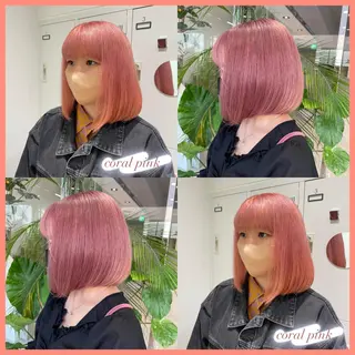 ミディアム カラー ピンクカラー🎀/ ミルクティー🍼花音のヘアスタイル