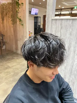 ショート パーマ メンズ BREAZE所属・福澤玲央／博多／千代 ／メンズカットのヘアスタイル