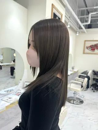 セミロング カラー ヘアアレンジ 🤍韓国ヘア🤍 ヨシダリナのヘアスタイル