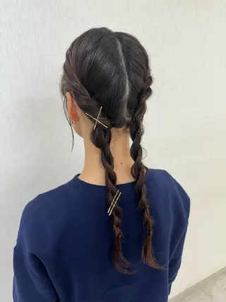 ヘアアレンジ 艶髪/ブリーチなし Wカラー🌺yuiのヘアスタイル