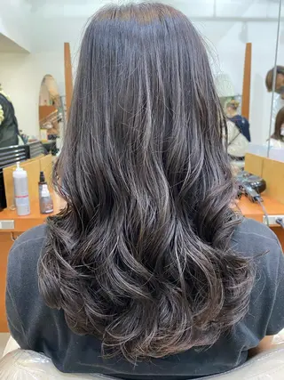 ロング コテ巻き風パーマ 河島恭平のヘアスタイル