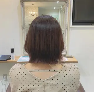 ミディアム 切りっぱなしボブ 👩🏼ミニボブのヘアスタイル