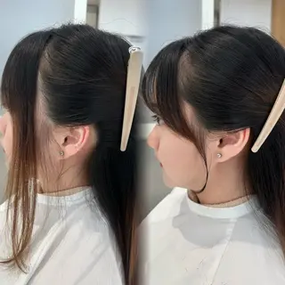 ロング oto🎀×美髪× シースルー前髪🤍のヘアスタイル