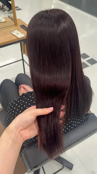 セミロング カラー ヘアアレンジ インナー×縮毛矯正 ピンクカラー澤井里菜のヘアスタイル