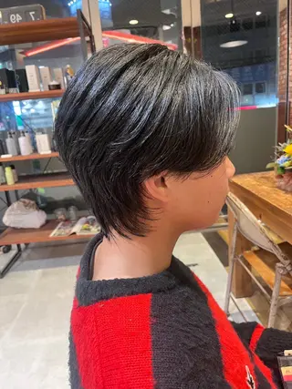 ショート Vicky オリーブ メンズカジュアルのヘアスタイル