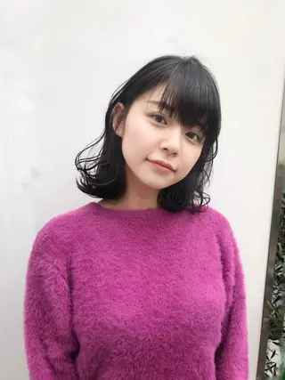 ミディアム カラー 寺山 佳貴のヘアスタイル