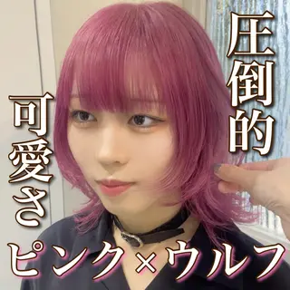ミディアム 💖ブリーチ/暖色 𝐘𝐮𝐢💖のヘアスタイル