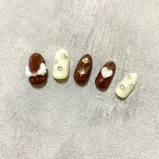 ネイル ゴテゴテ💙ワンホン リオナのネイルデザイン