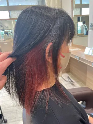 ミディアム カラー 加藤 未歩のヘアスタイル