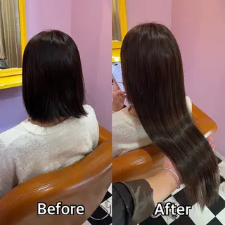 ロング シール＋ちび編み込み エクステ梅田🐨のヘアスタイル