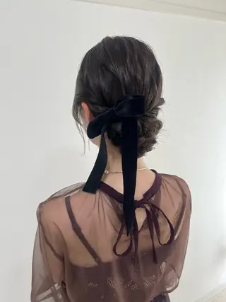 ミディアム ヘアアレンジ ヘアセットサロン /上坪愛美のヘアスタイル