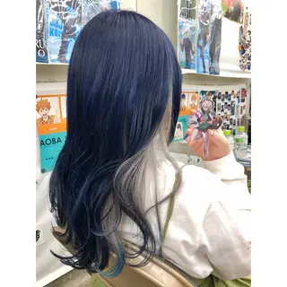 セミロング カラー 推しカラー✨ オタク美容師ユウカのヘアスタイル