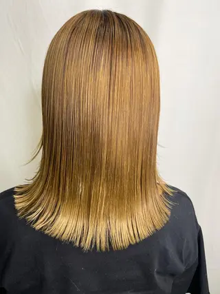 ミディアム パーマ 髪質改善/縮毛矯正 /ブリーチ矯正/岡部のヘアスタイル