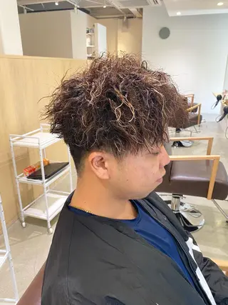 パーマ ブリーチなしWカラー /酸性ストレート河本のヘアスタイル