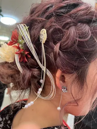 ミディアム ヘアアレンジ haruki💐笹塚 インナーカラーのヘアスタイル