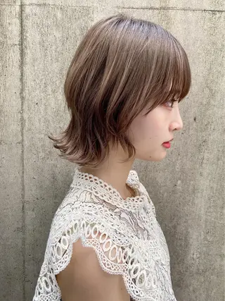 ミディアム カラー ヘアアレンジ 💎yuto💎 ハイトーン/韓国ヘアのヘアスタイル