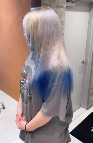 ロング カラー 難波/心斎橋/ボブ/ 髪質改善/ハイトーンのヘアスタイル