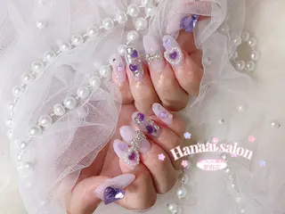 セミロング Hanaai Salon新大久保店のネイルデザイン