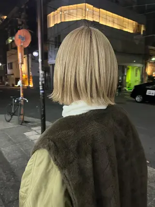 ミディアム カラー ハイトーン/心斎橋/ honomiのヘアスタイル