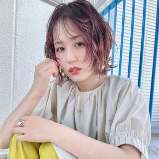 ミディアム カラー パーマ YUKO/ 似合わせ韓国風パーマのヘアスタイル