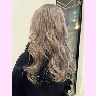 セミロング カラー 岐阜グレージュカラー 韓国ヘアLinaのヘアスタイル