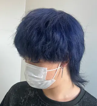 カラー メンズ ダブルカラー寒色系 ボリューム改善ハヤトのヘアスタイル