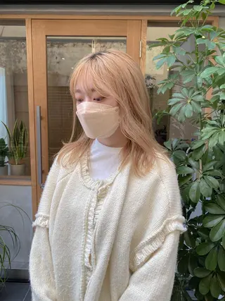 ミディアム カラー 美髪ストレート 川本雄己のヘアスタイル