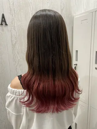 セミロング カラー ヘアアレンジ HUENEST アカデミーサロンのヘアスタイル