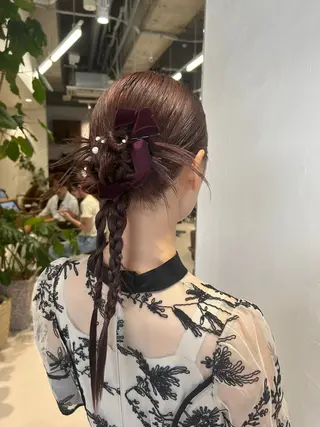 セミロング ヘアアレンジ ハイトーン/アレンジ /🎀YUINA🎀のヘアスタイル