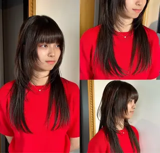 セミロング 大阪ウルフカット ハッシュカットのヘアスタイル