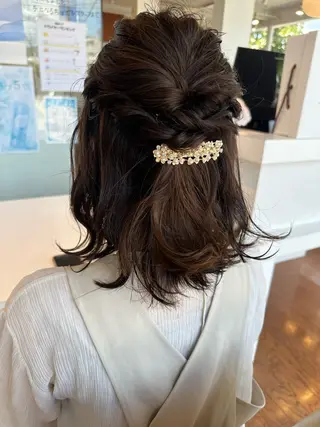 ミディアム ヘアアレンジ ERI/酸性スト レート/ヘアセットのヘアスタイル