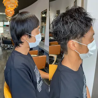 ショート パーマ メンズ ハイトーン/ブリーチ 八重津 晃輔のヘアスタイル