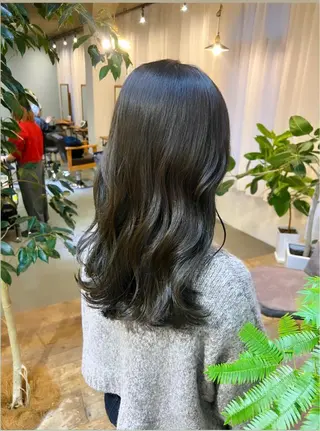 セミロング カラー ブリーチなしカラー 🌿脇黒丸 彩のヘアスタイル