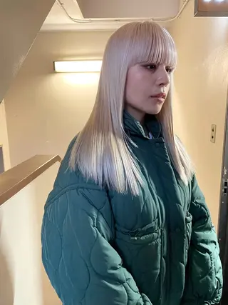 ロング カラー ヘアアレンジ 丸山渉/パーマ エフェクトブリーチのヘアスタイル