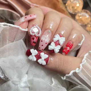 ネイル 23時まで❤︎韓国、 ワンホンネイルのネイルデザイン