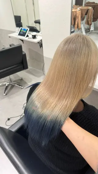 セミロング カラー バレイヤージュ/ ハイライトꔛyumeのヘアスタイル