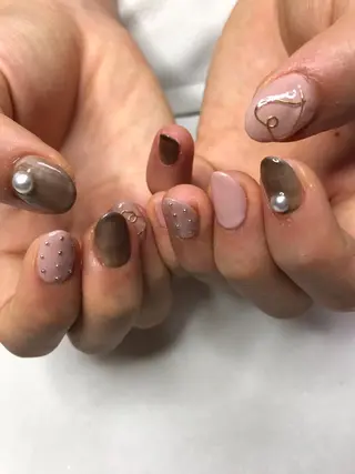ロング パーマ ヘアアレンジ ネイル マツエク・マツパ Sunny side nailのネイルデザイン