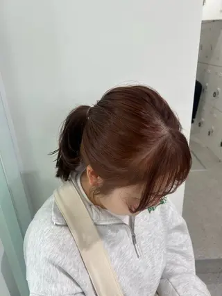 セミロング カラー ヘアアレンジ 愛結 暖色カラー🎀🩰のヘアスタイル